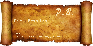 Pick Bettina névjegykártya
